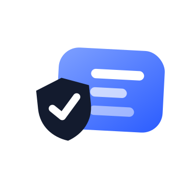 Card with a verification shield